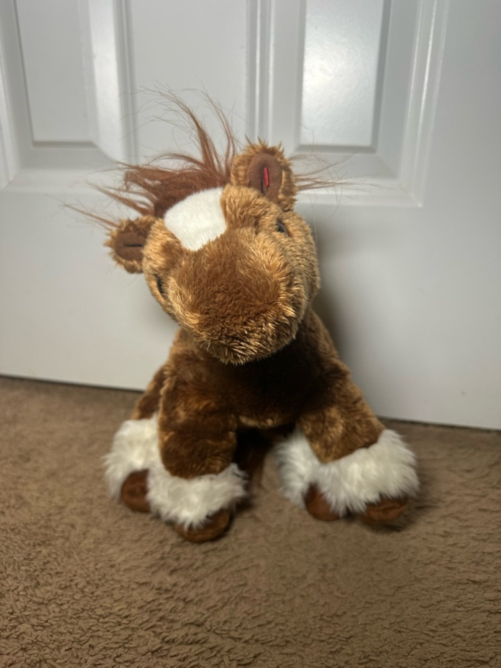 TY Beanie Buddy Horse Plush Stuffed Animal 2002 Brown White